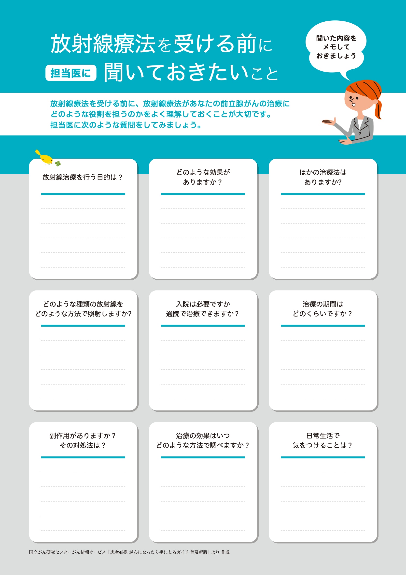 放射線治療を受ける前に担当医に聞いておきたいこと
